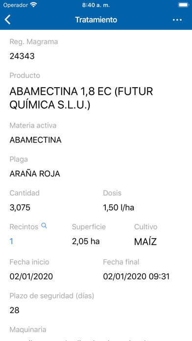 IMIDRA Cuaderno de Explotación Screenshot