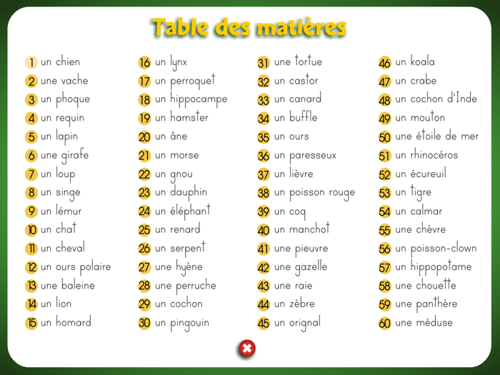 Classons les animaux