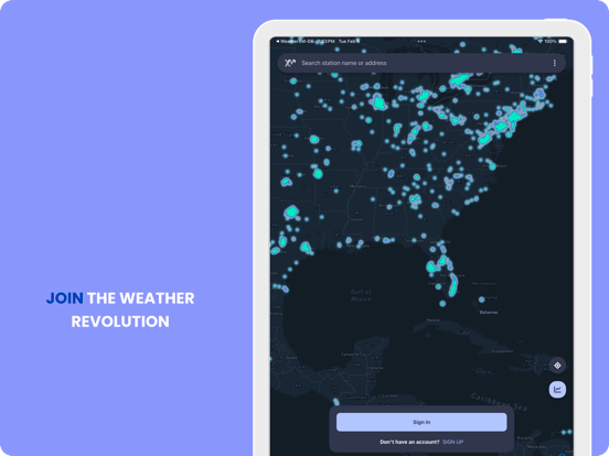 WeatherXM iPad screenshot 1 - Weather app
