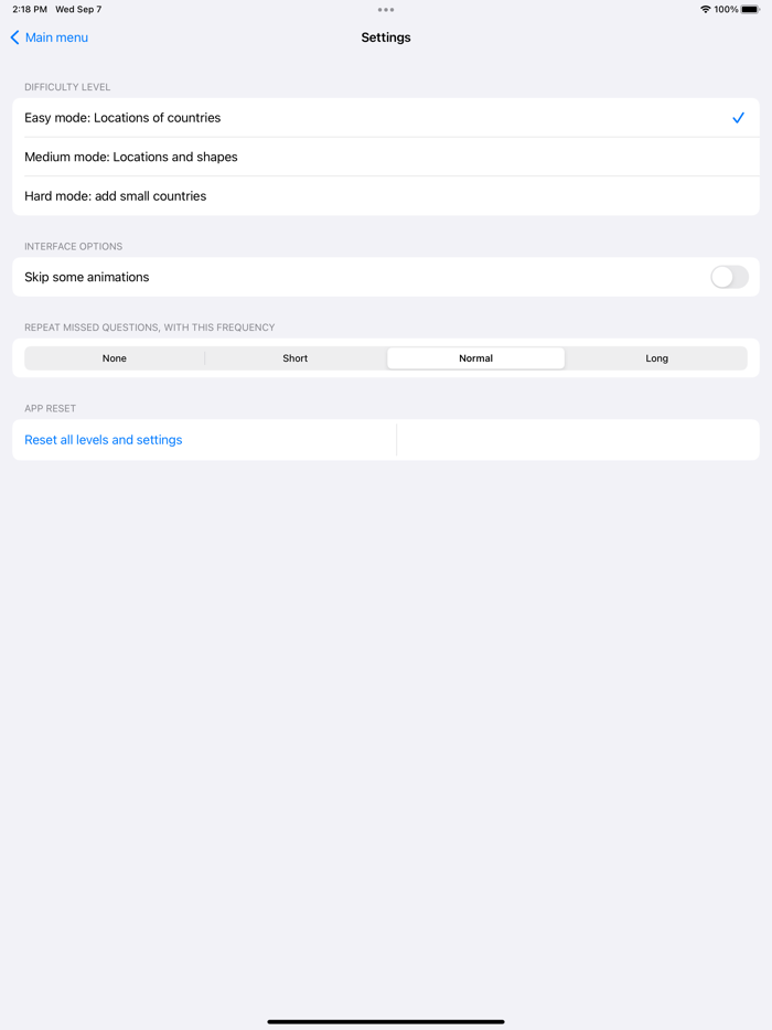 OneMileNorth Countries Quiz
