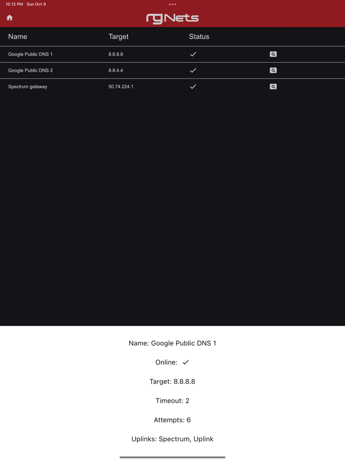 rXg Ping Targets Monitor