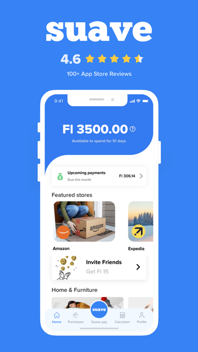 Suave: Buy now, pay later. Screenshot