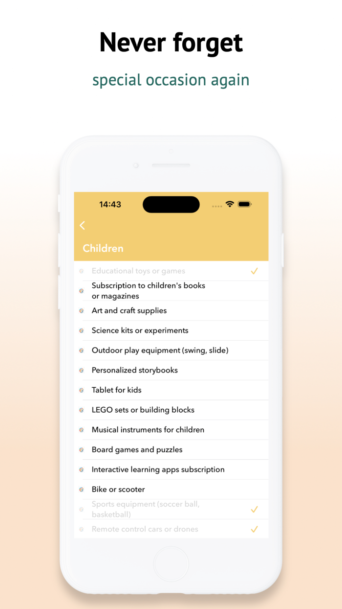 Gift Ideas Checklist