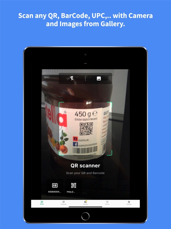 QR code, Barcode, UPC Reader iPad screenshot 1 - Productivity app