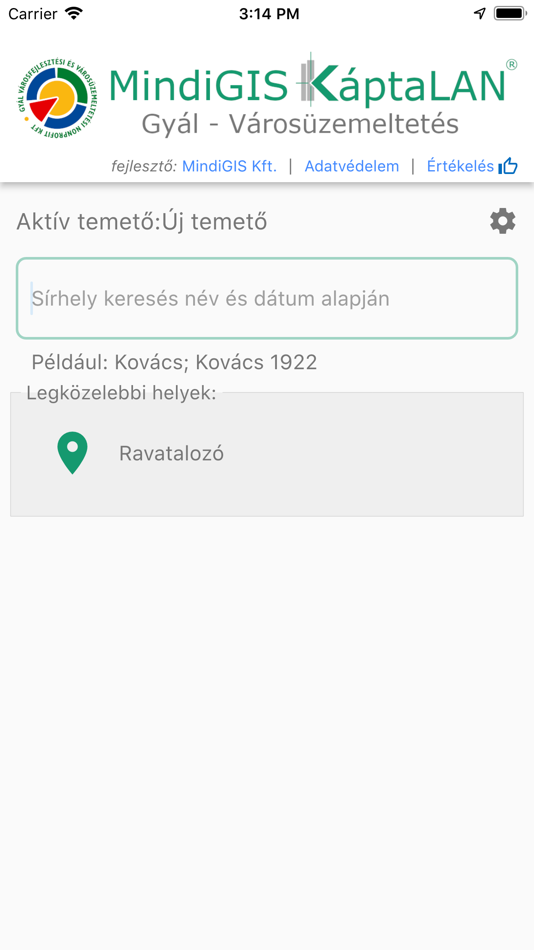 #3. Gyál KáptaLAN - Temető (iOS) Podle: MindiGIS Kft.