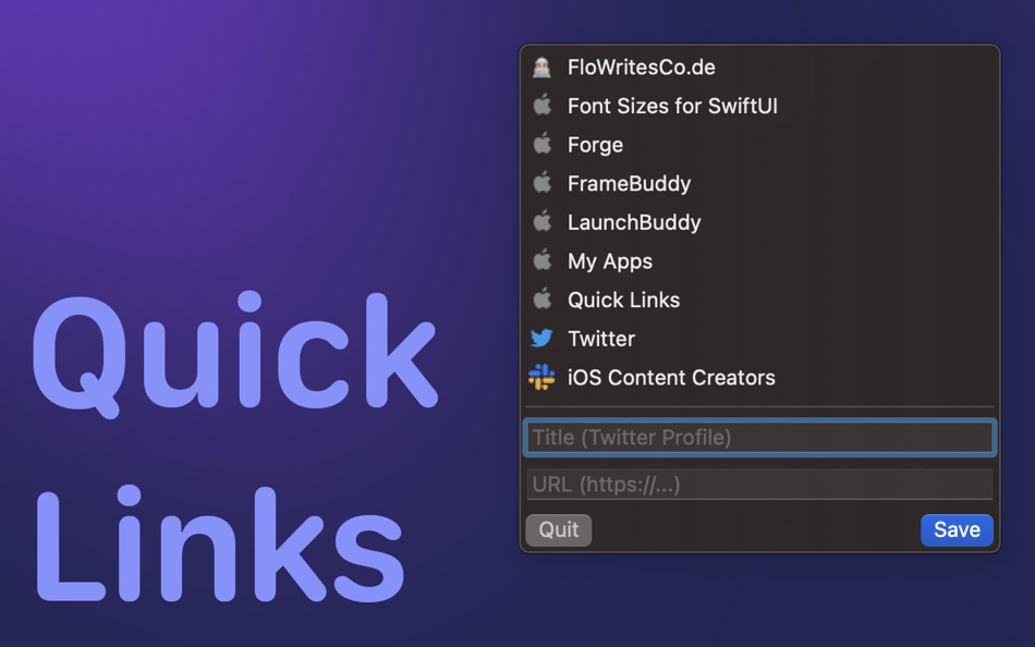 Menu Bar Quick Links - 1.2 - (macOS)