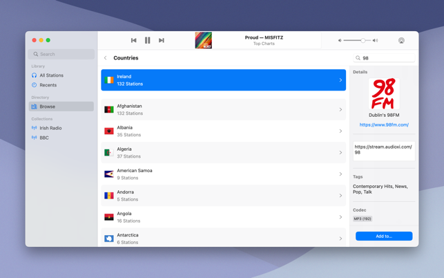 Broadcasts Screenshot