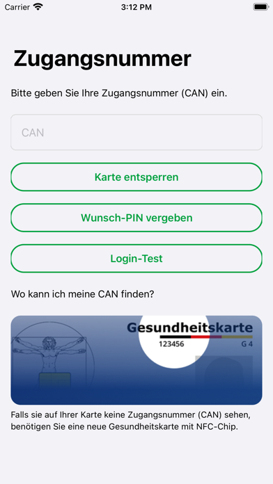 OpenHealthCard connect Screenshot