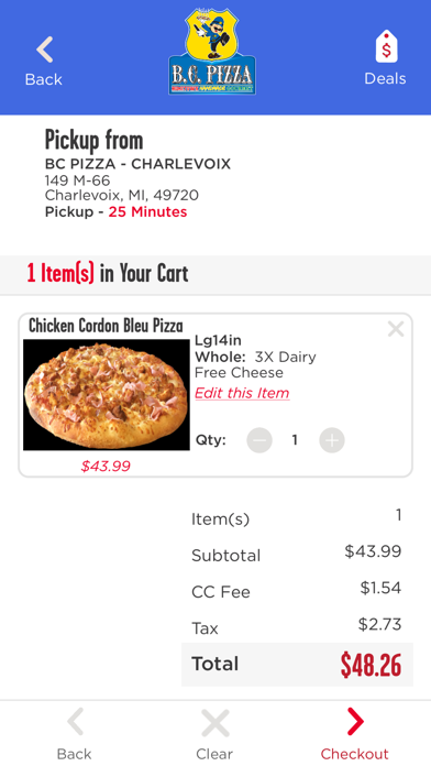 B.C. Pizza - Order Now! Screenshot