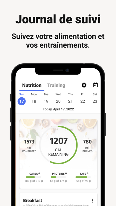 eBIODY Nutrition Screenshot