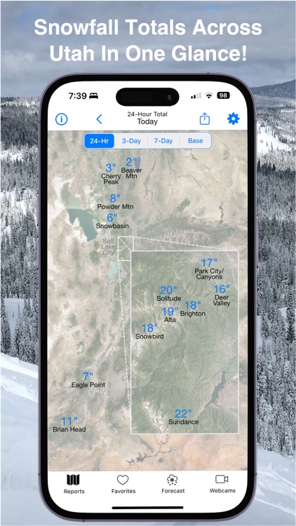 Utah Snow Map & Webcams