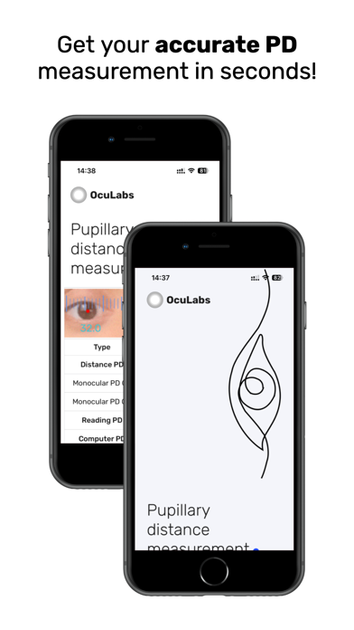 Pupillary Distance measure PD iPhone screenshot 1 - Health & Fitness app