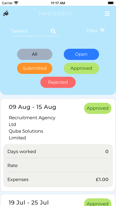 Supply Hive E Timesheets Screenshot