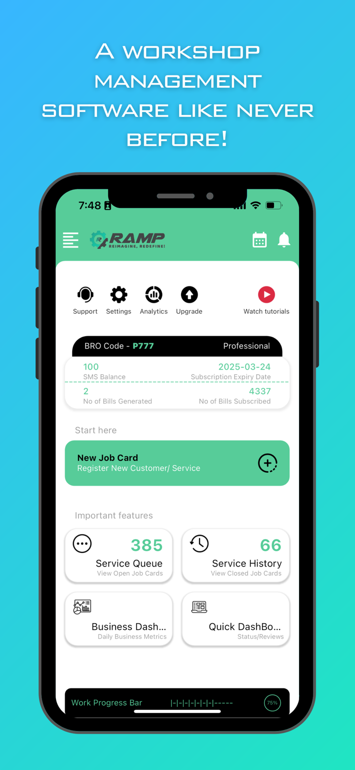 RAMP Garage- Workshop Software
