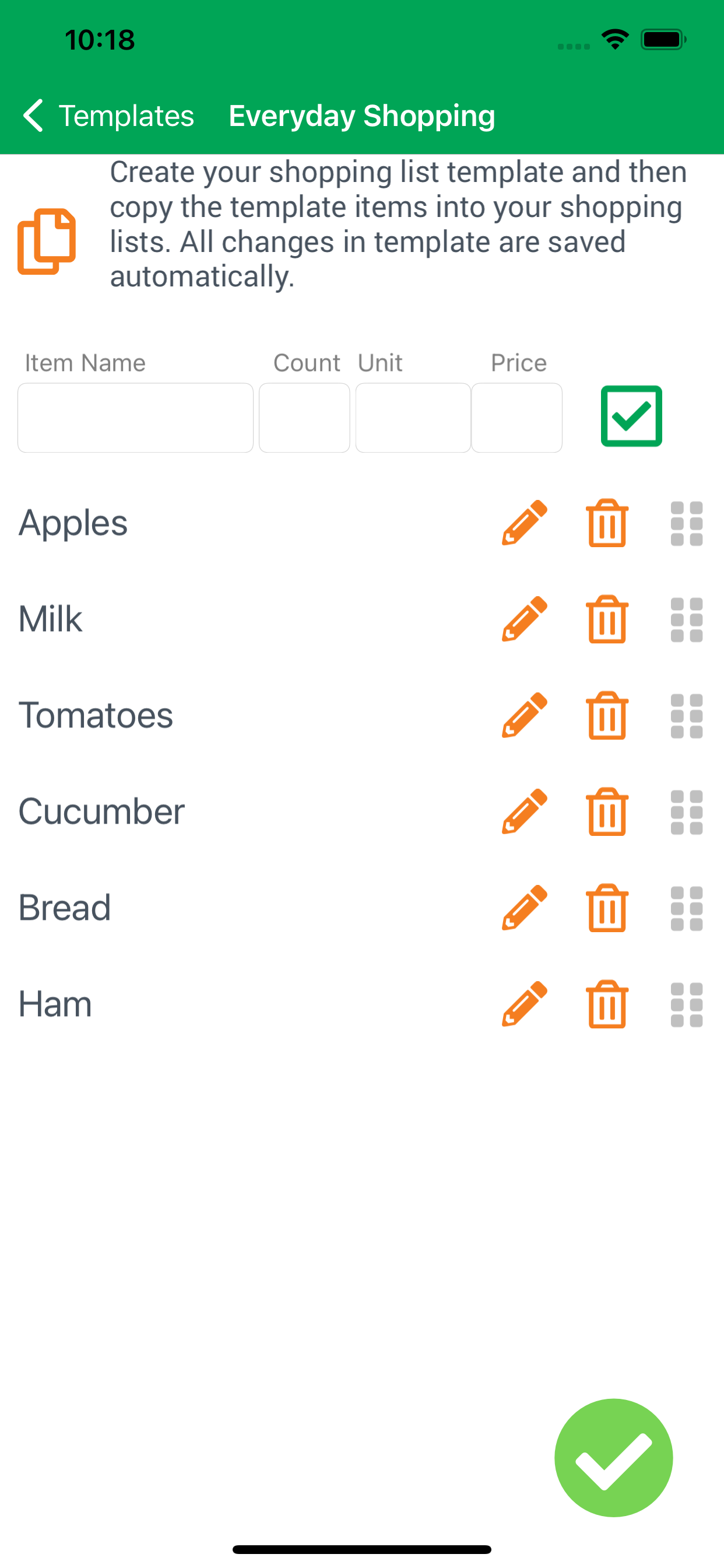 Shoppka - smart shopping list