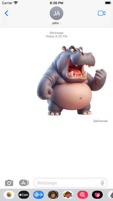 Screenshot 4 of Angry Hippo Stickers App