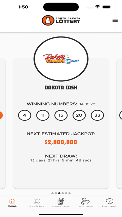 South Dakota Lottery Screenshot
