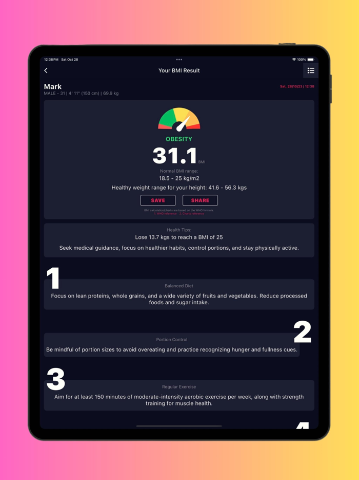 BMI for Kids - WHO Formula