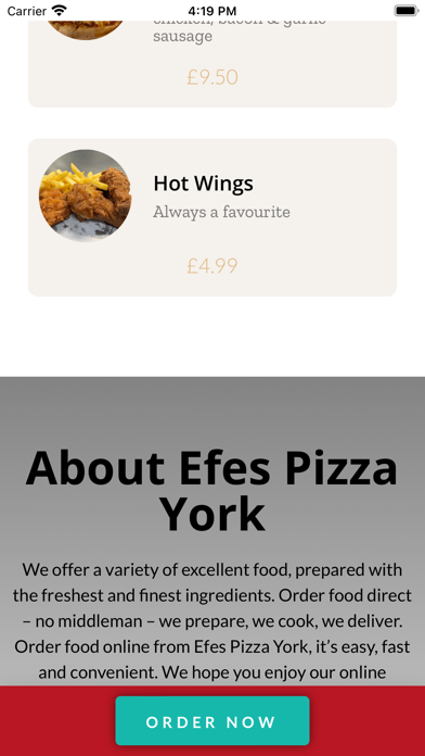 Efes Pizza - York Screenshot