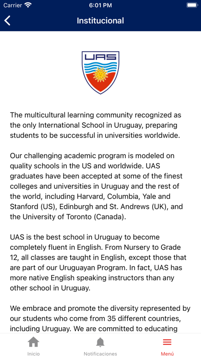 Uruguayan American School Screenshot