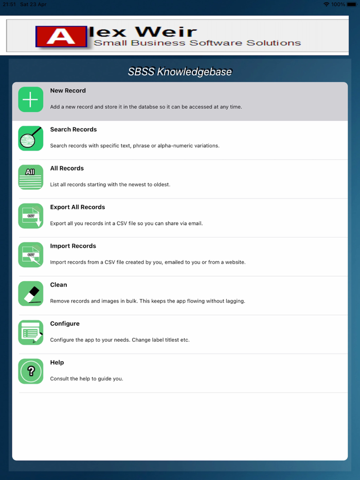 SBSS Knowledgebase