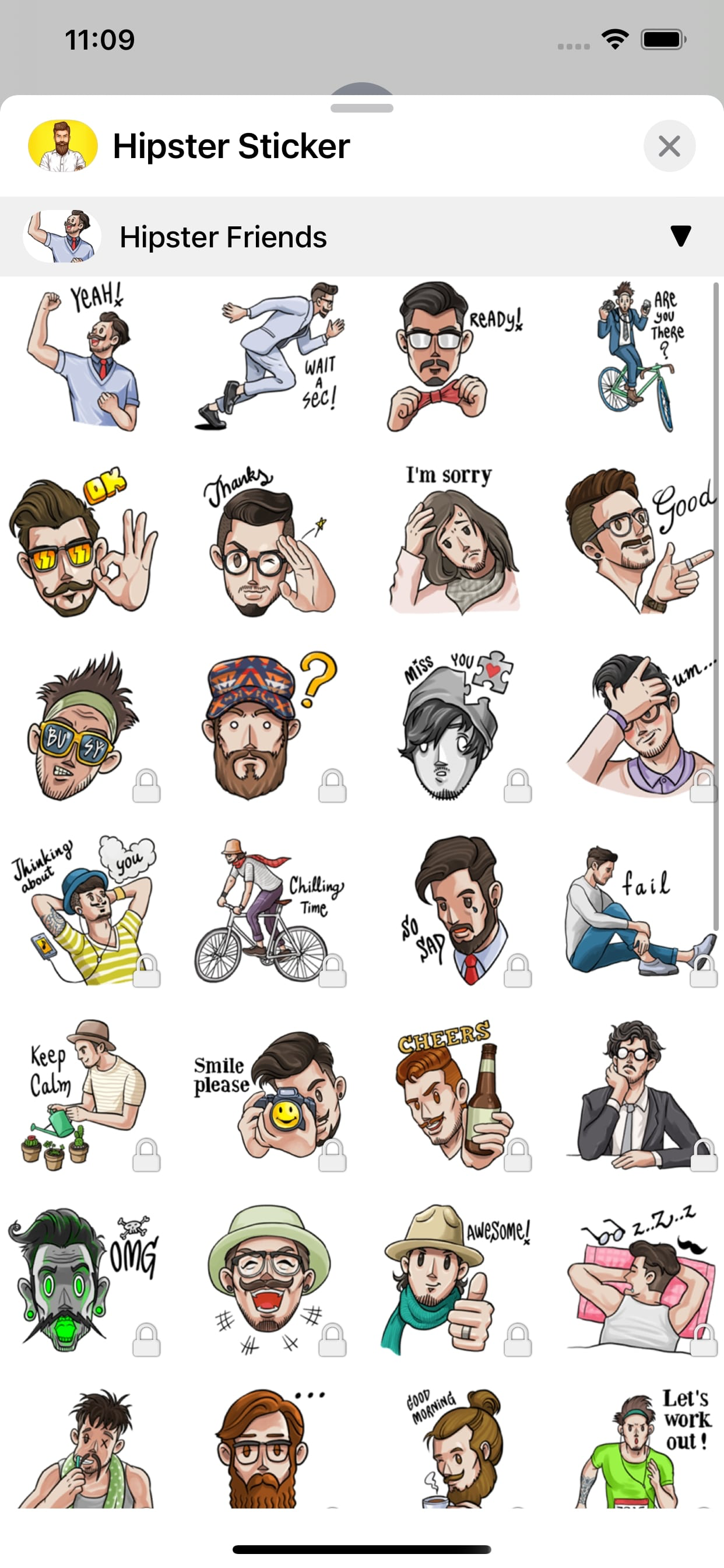 Hipster Sticker •