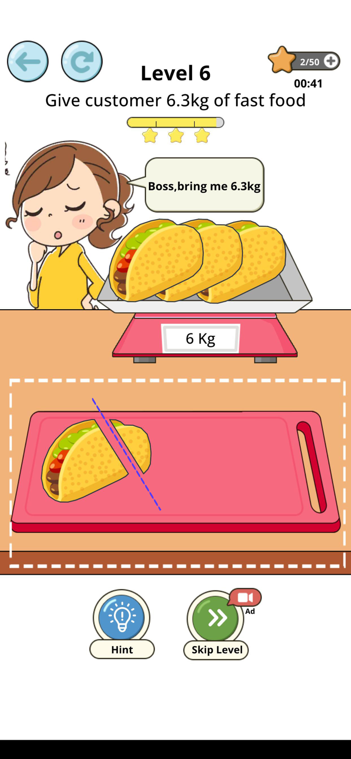 Food slicing Cutting Puzzle