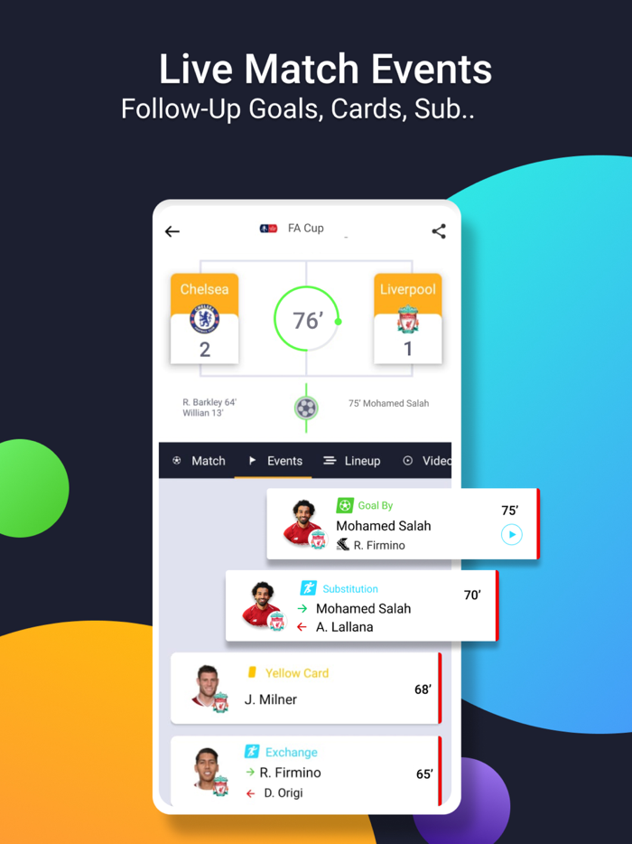 mobiSCORE Today Match Table