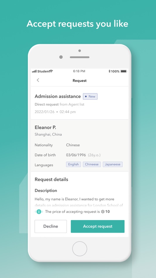#5. Student.com for agents (iOS) Podle: Student.com 学旅家