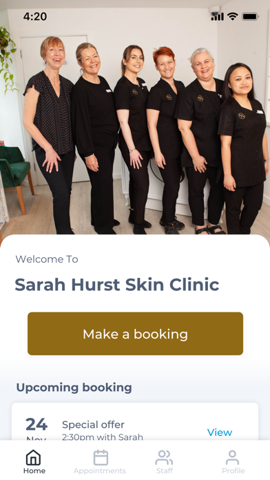 Sarah Hurst Skin Clinic Screenshot