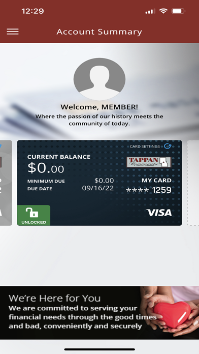 Tappan CU Cards Screenshot