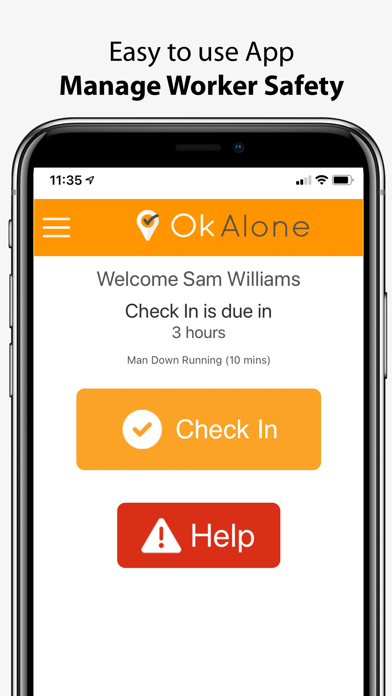Ok Alone - Lone Worker App Screenshot