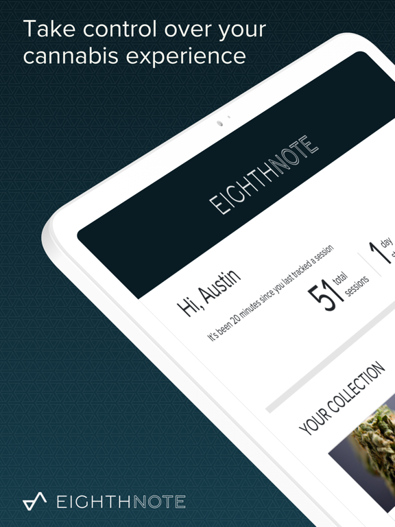 Eighthnote - Cannabis Tracking iPad screenshot 1 - Lifestyle app