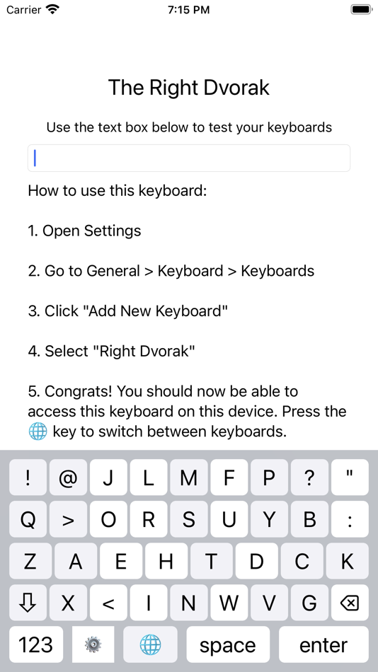 #3. The Right Dvorak (iOS) 由: Taylor Shaw
