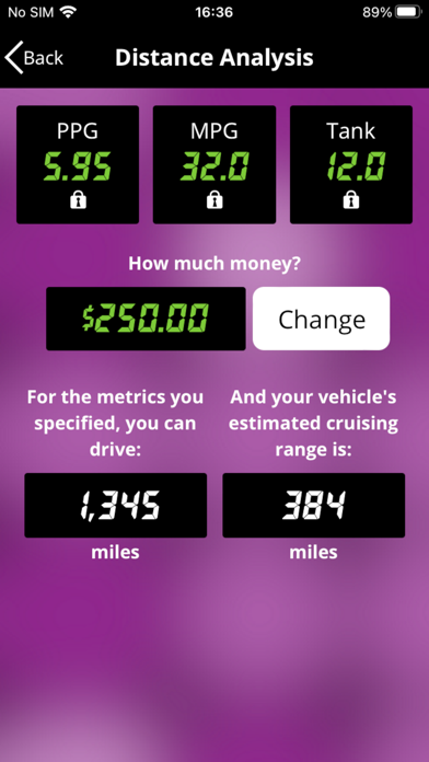 FuelAdvisor 2 for iPhone Screenshot