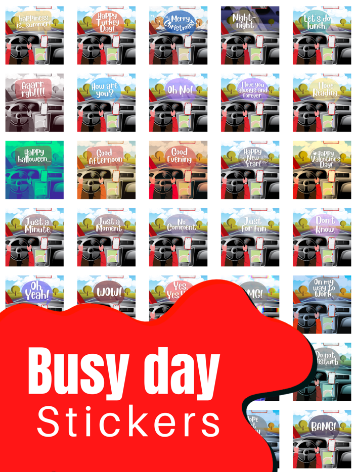 Busy day stickers