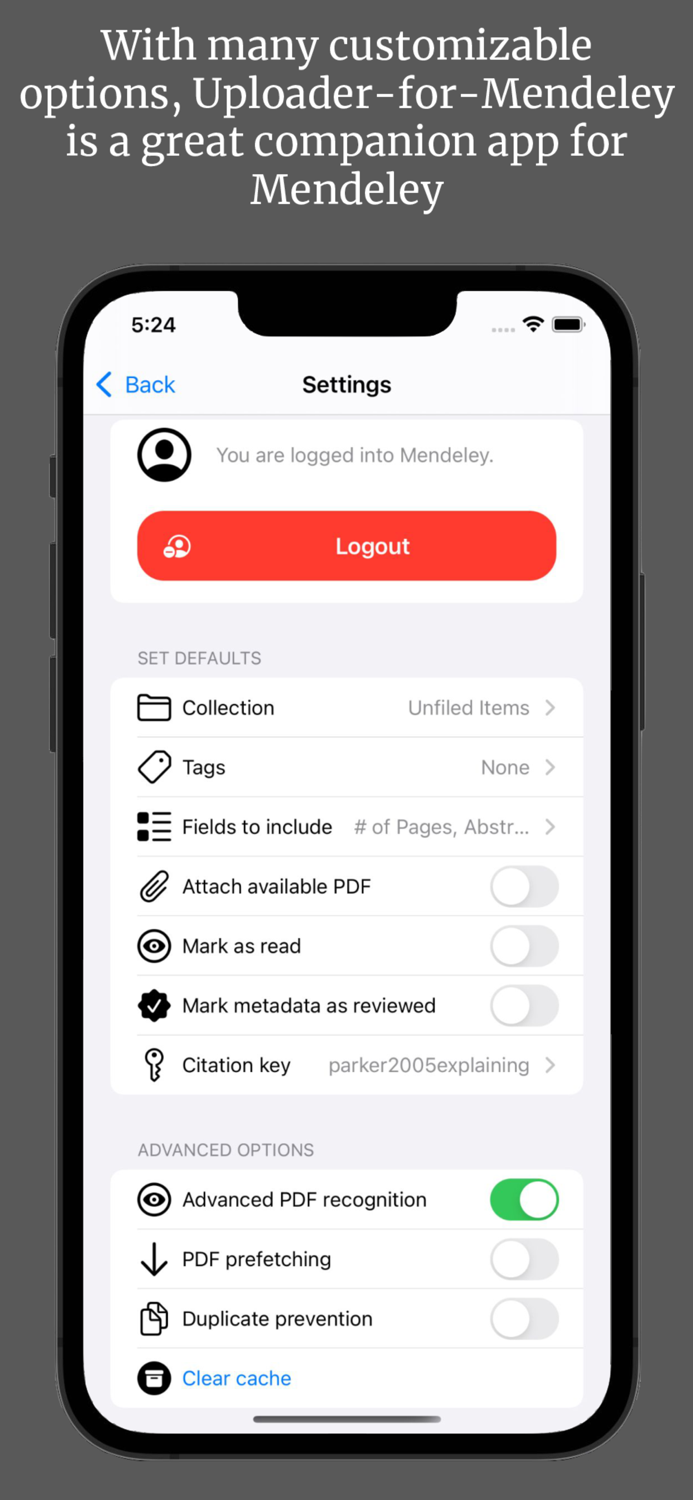 Uploader for Mendeley
