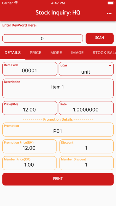 Accountsoft Stock Inquiry Screenshot