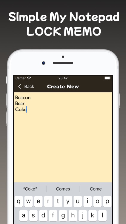 Simple My Notepad LOCK MEMO