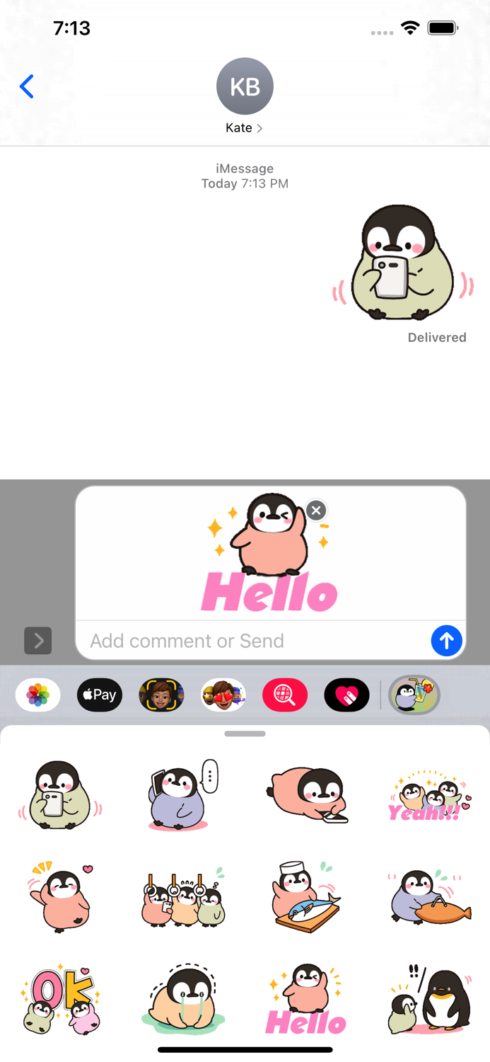 Cute Penguin 4 Stickers pack