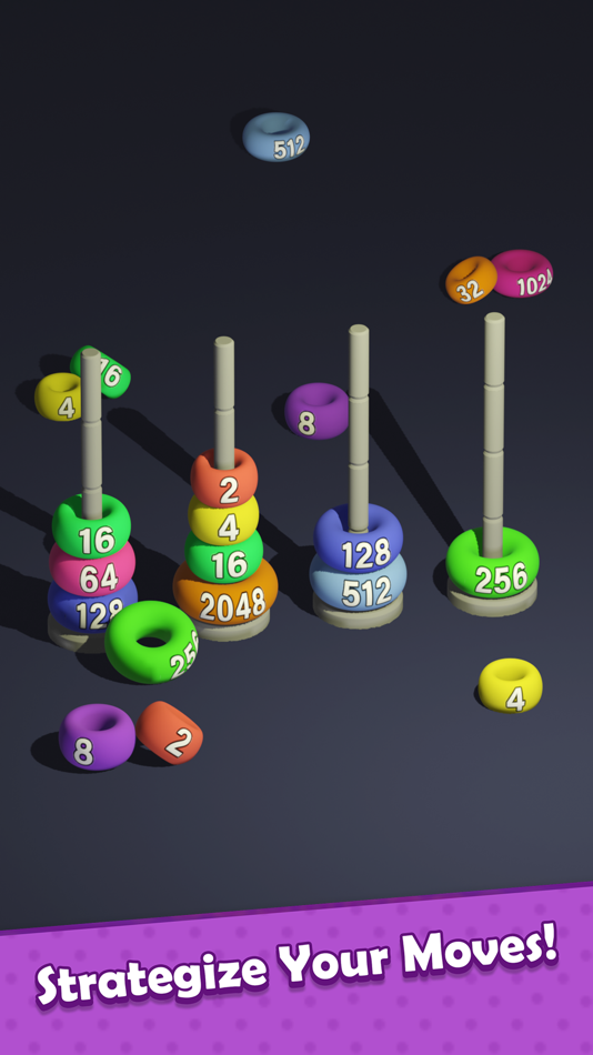 #8. Hoop Stack 2048 Merge (iOS) Podle: Vnstart LLC