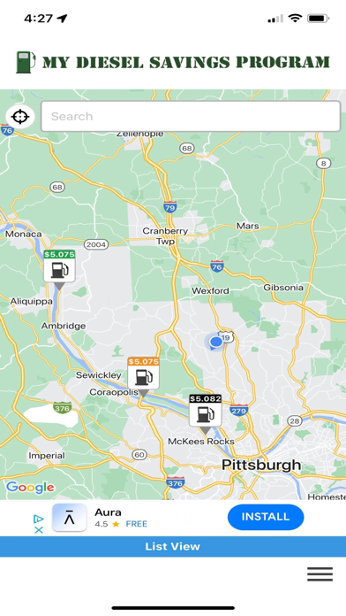 My Diesel Savings Fuel Locator Screenshot