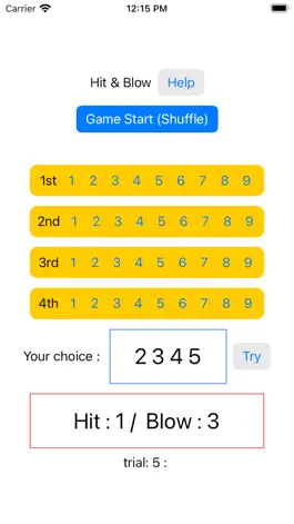 Game screenshot HitBlowBasic apk
