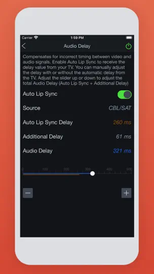 Screenshot von Denon AVR Remote auf dem iPhone 7