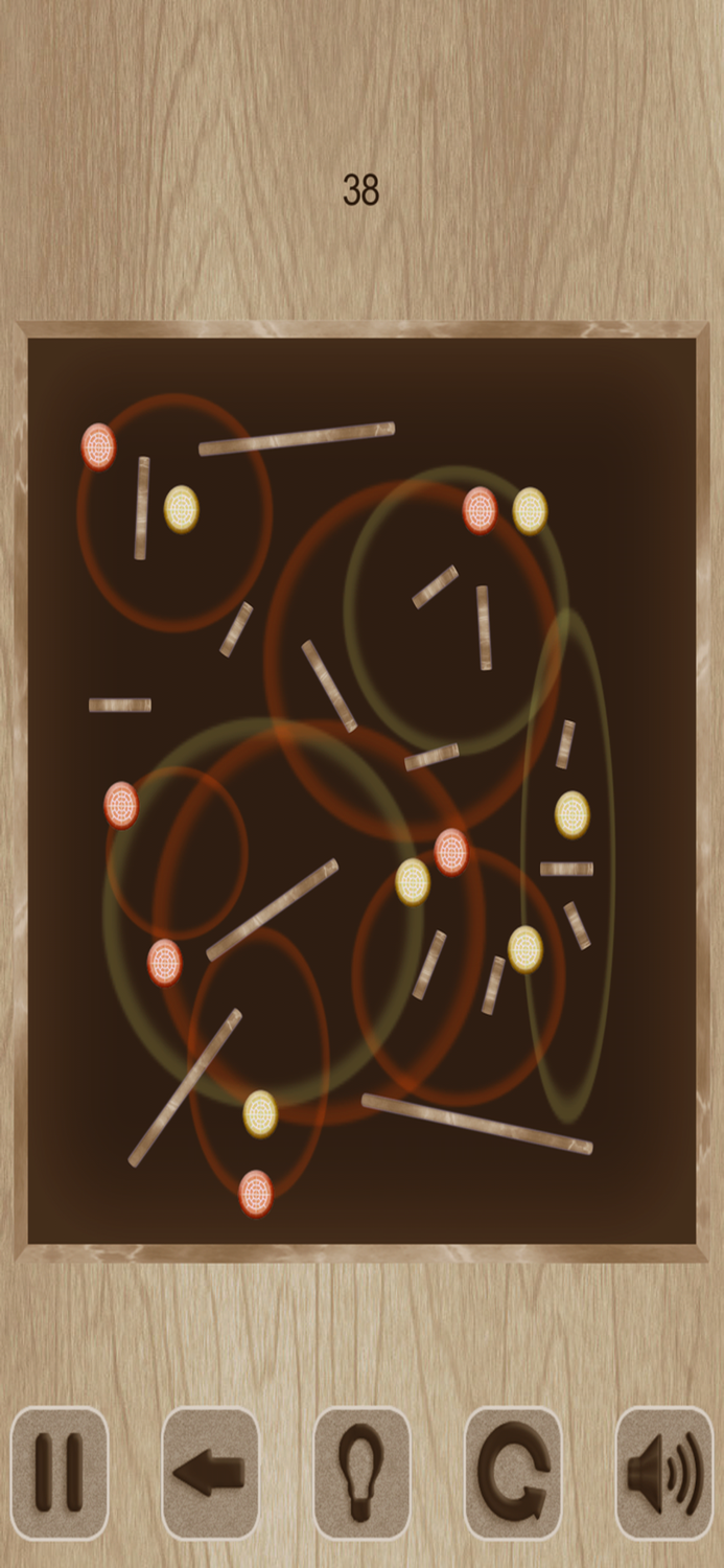 Connection Lines. Color Disks