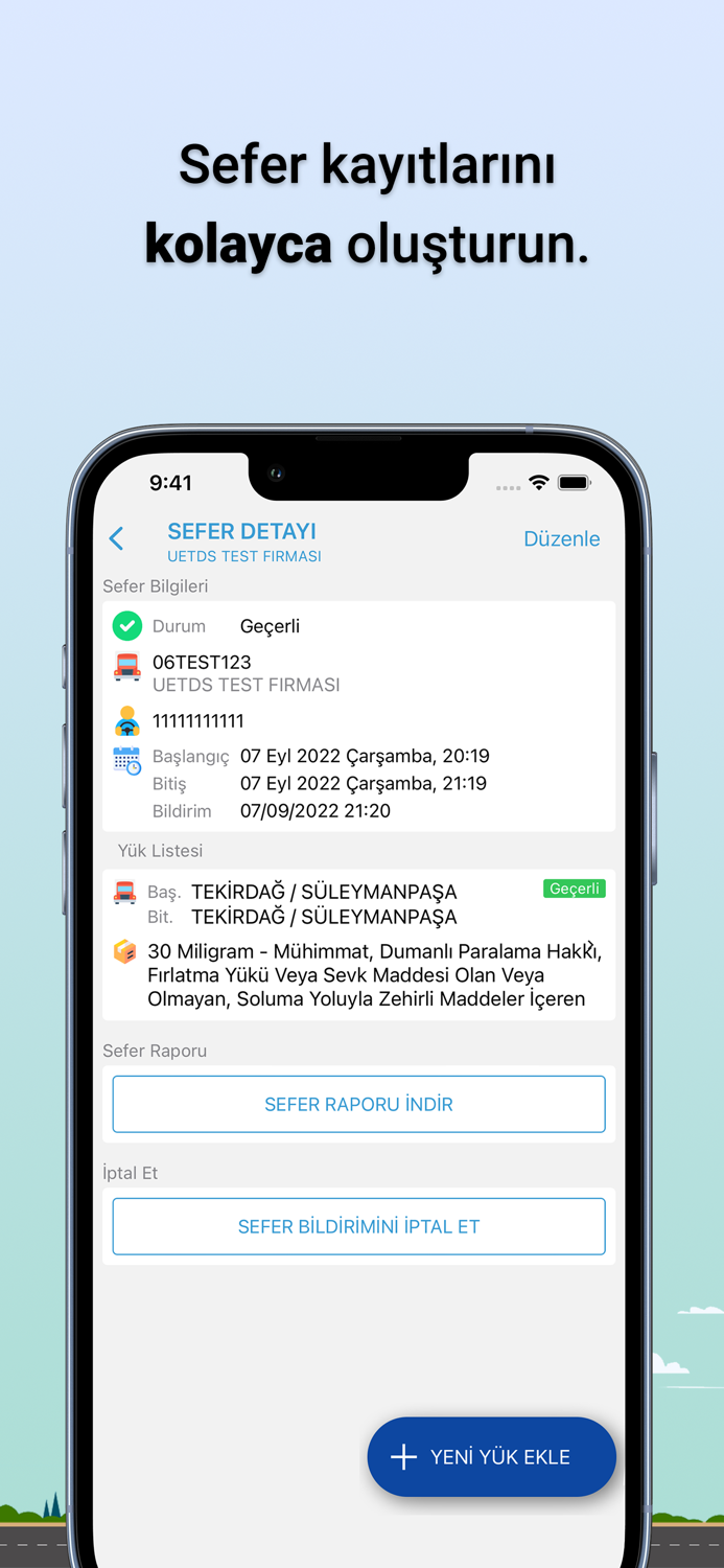 UETDS Yük Bildirimi