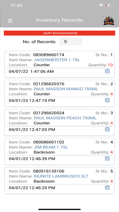Liquor Store Inventory Screenshot