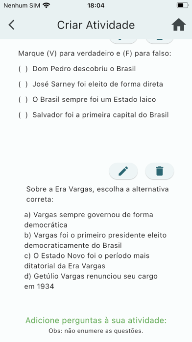 Criar Atividades Escolares Screenshot