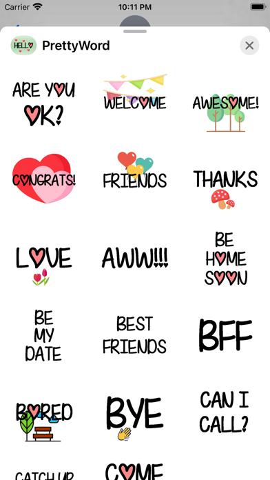 Screenshot #3 pour Pretty Word Stickers Pack