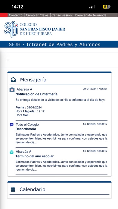 Colegio SFJH Screenshot